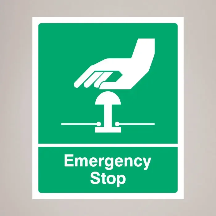 Emergency Stop Safety Signage - Green