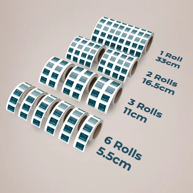 Square Labels on a Roll Sizes