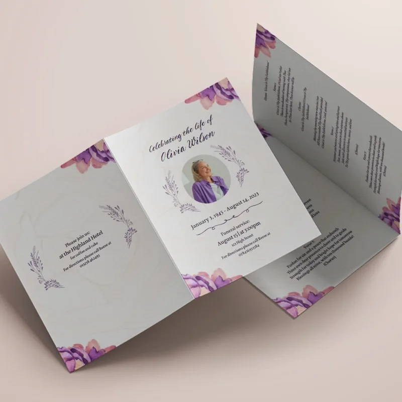 Order of Service Printing as leaflet