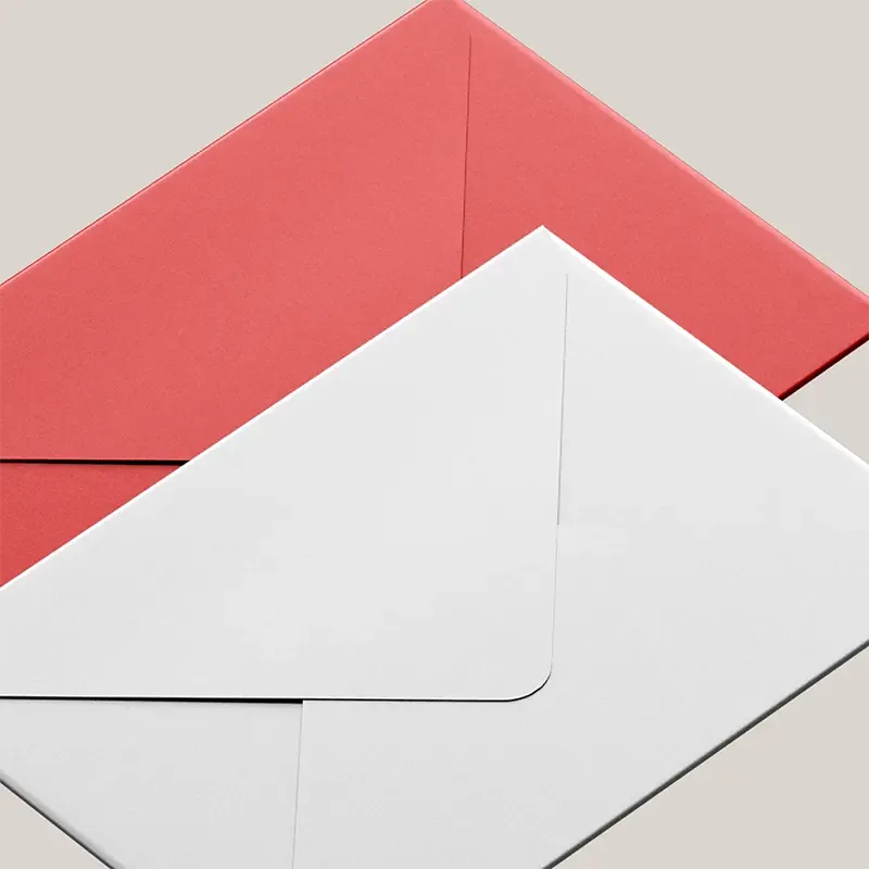 Cards come with white or red envelopes