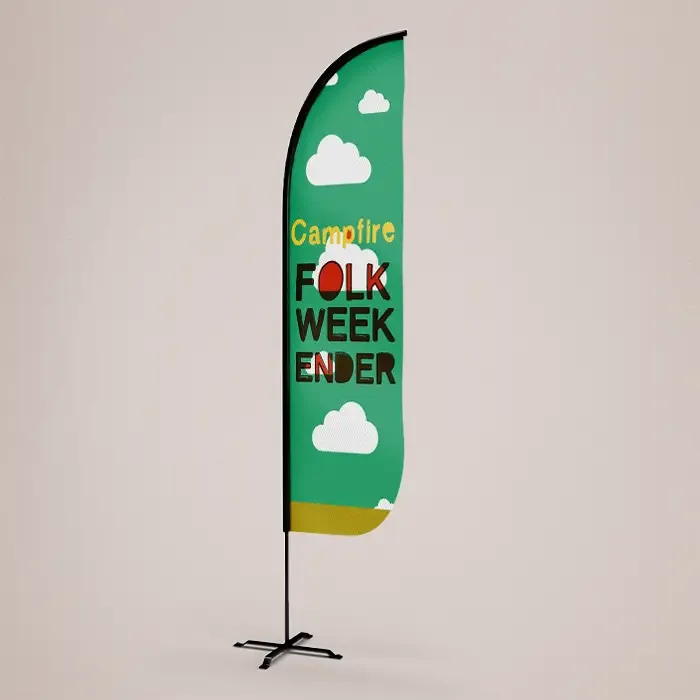 Flags for advertising visibility in crowded areas