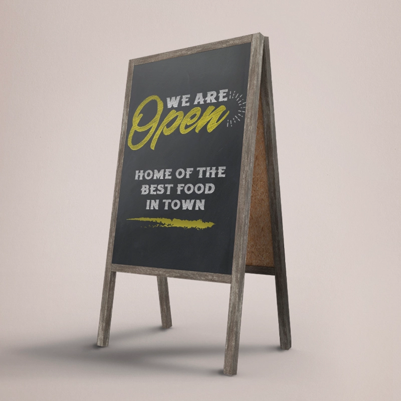 "We Are Open" Printed Chalkboard