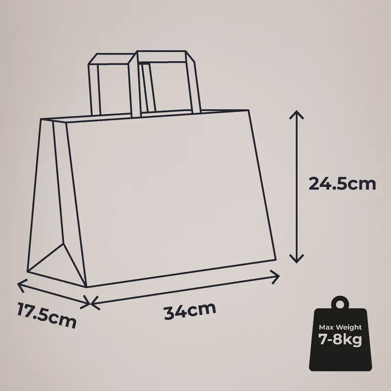 Large Takeaway Bags - Dimensions and Maximum Weight