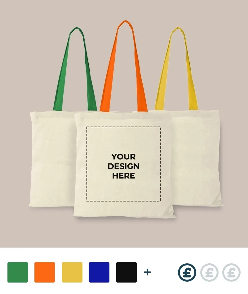 Nevada Coloured Handled Customisable Cotton Tote Bag