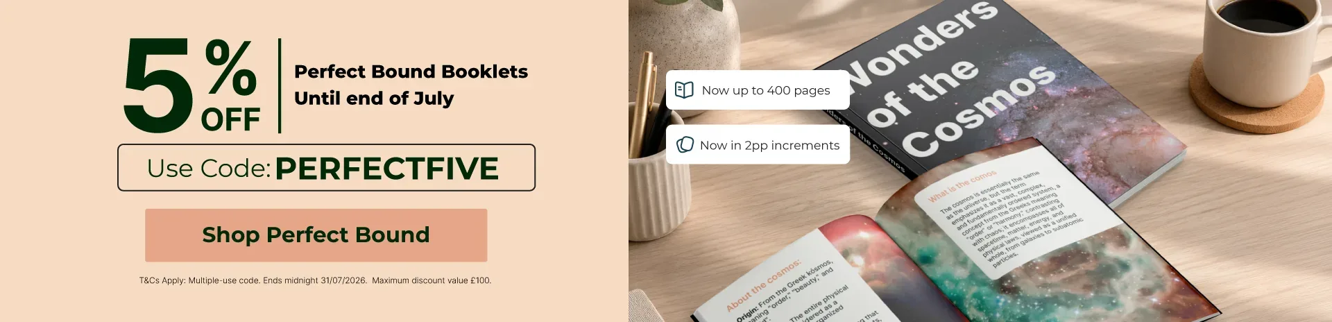5% off perfect-bound booklets