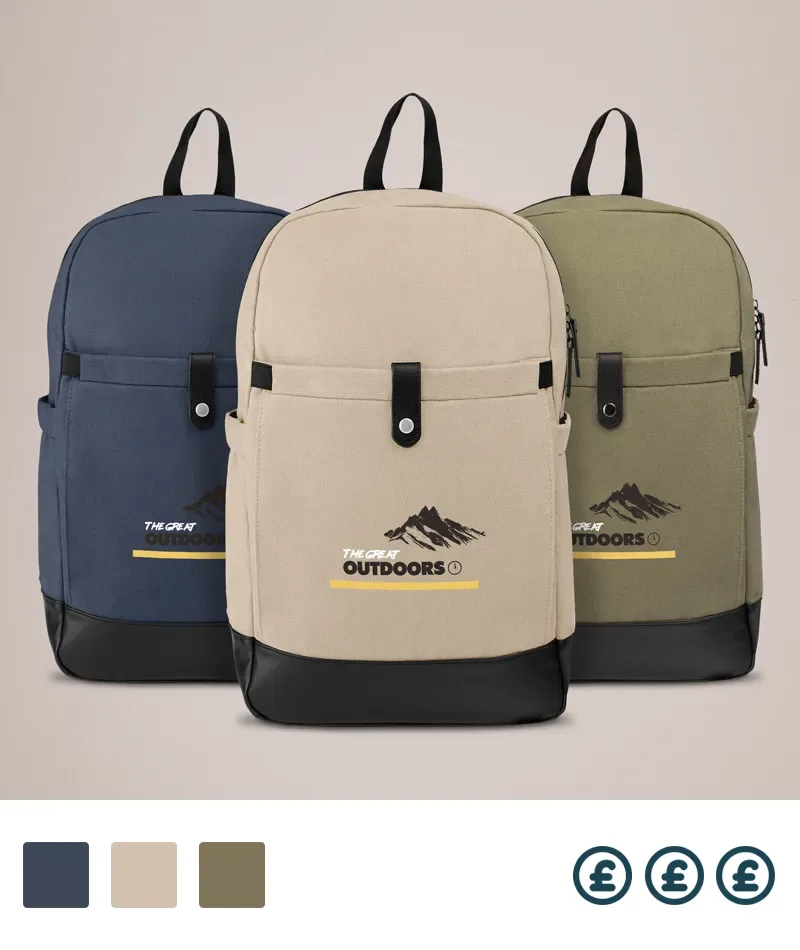 Branded Recycled Cotton Canvas Backpack