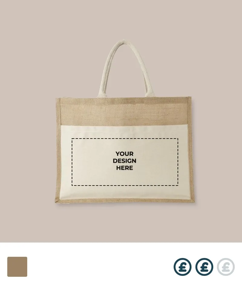 Mumbay Cotton Pocket Customisable Jute Tote Bag