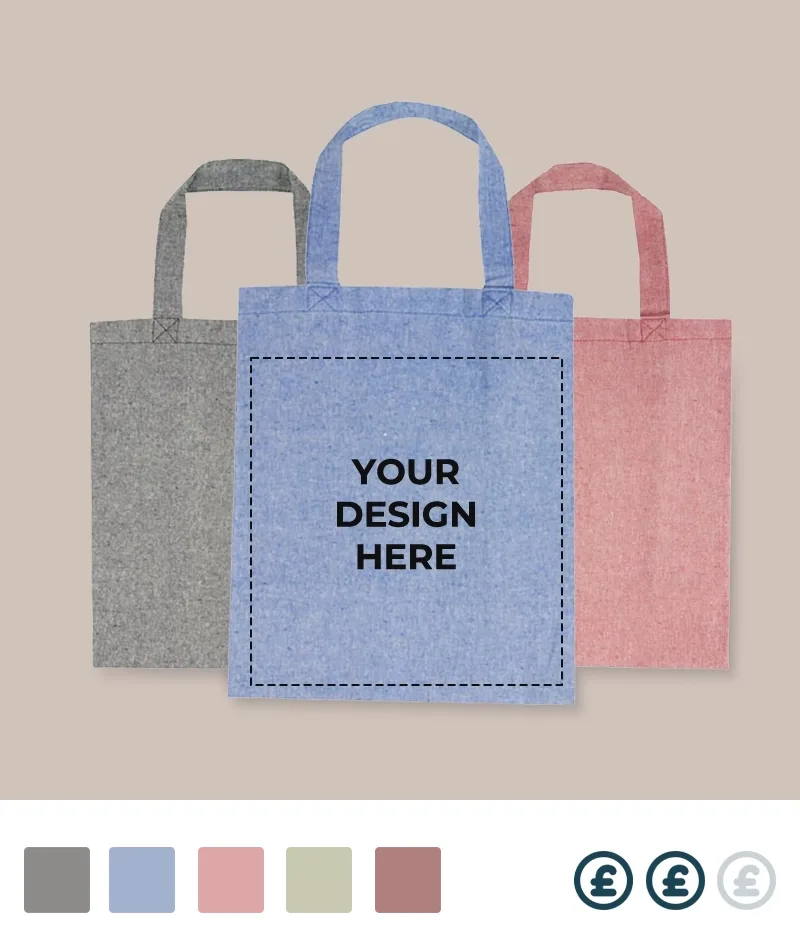 Recycled custom tote bags made with off-cuts from the fashion industry