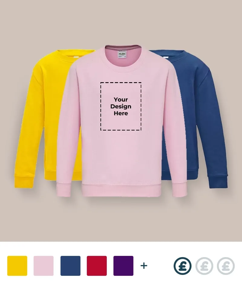 Customisable kids' sweatshirts