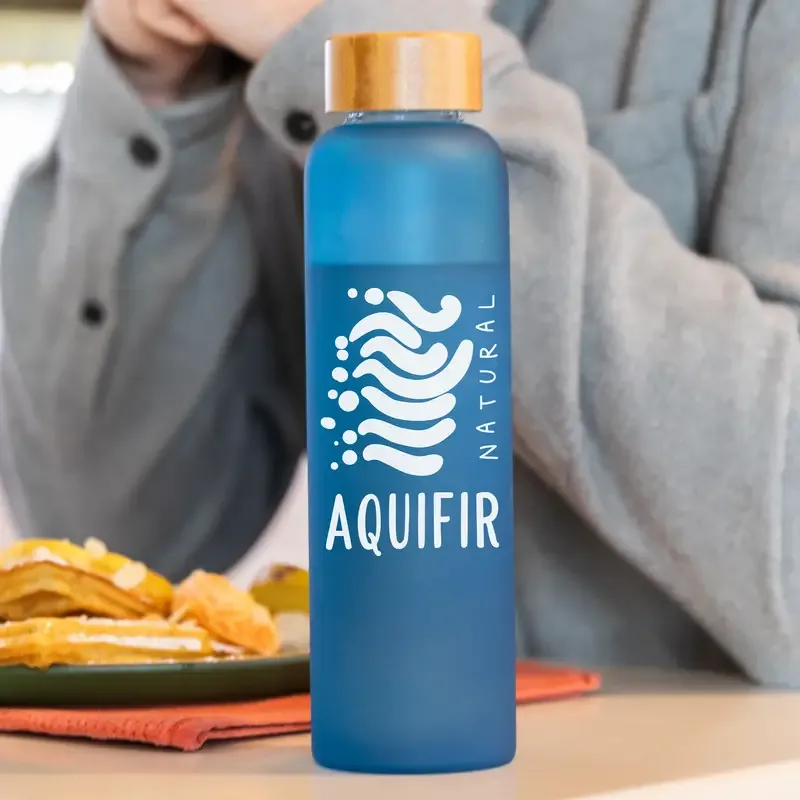 Water Bottle With Bamboo Lid