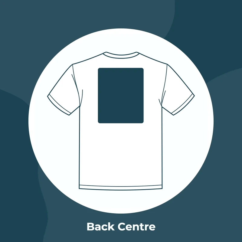 Back centre t shirt print area