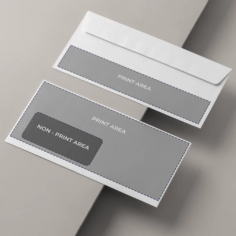 DL Envelope with window - Print area