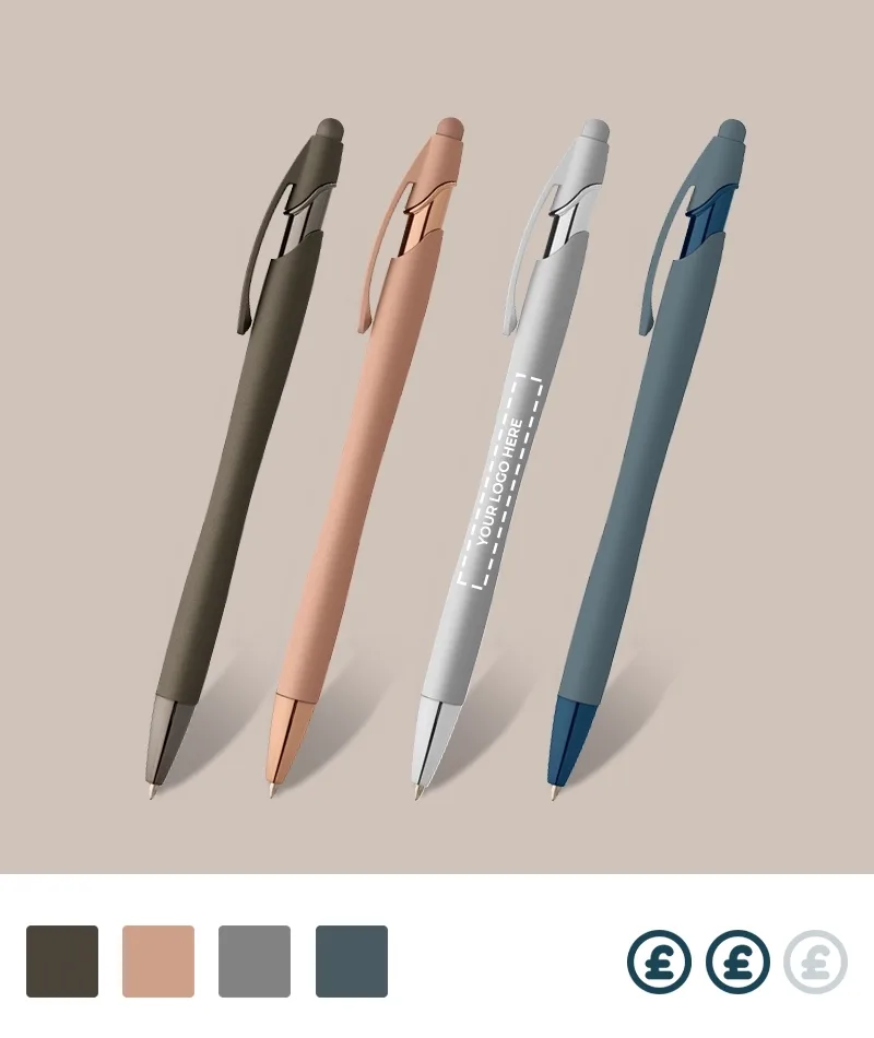 Customisable Awe Soft Touch Monochrome Metallic Pen