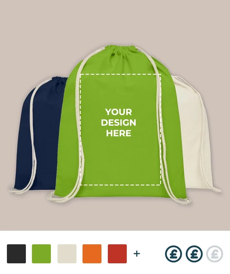 Printed Cotton 5L Drawstring Backpack