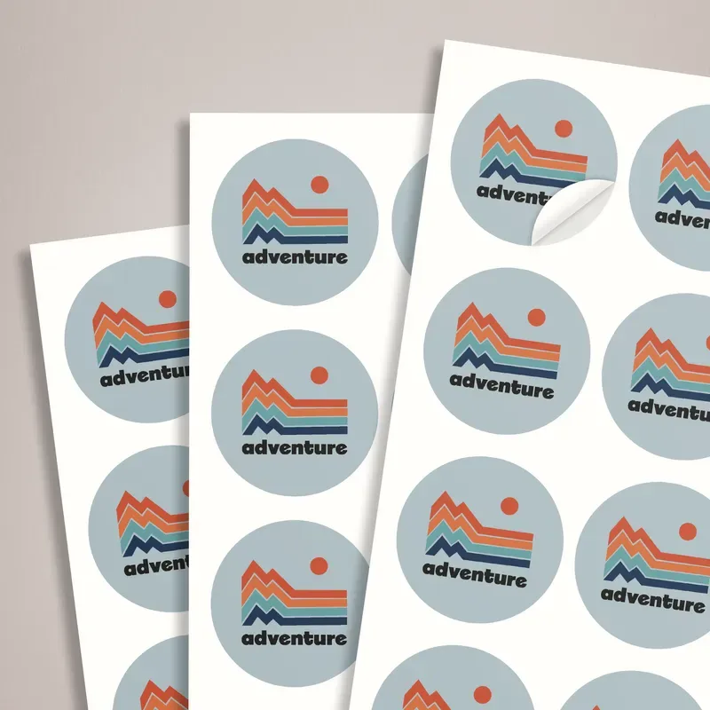 Stickers on a sheet