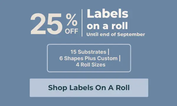 25% off labels on a roll