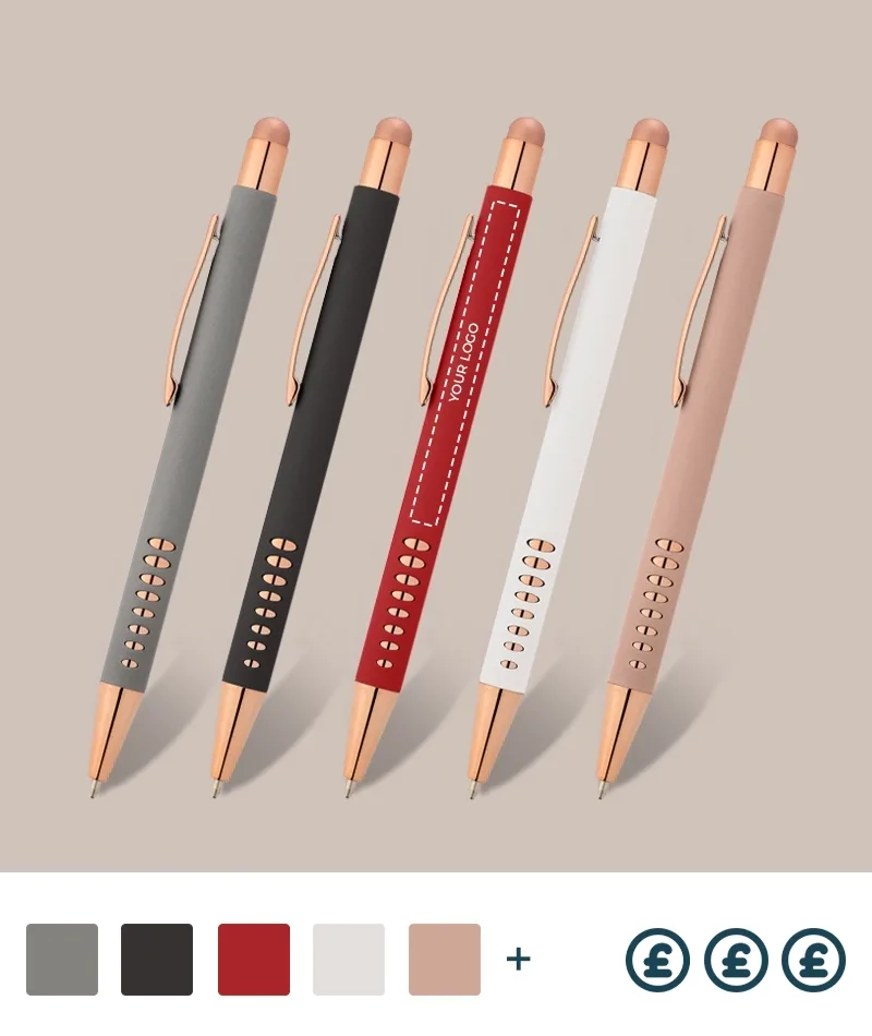 Pretty branded cut-out grip pens 