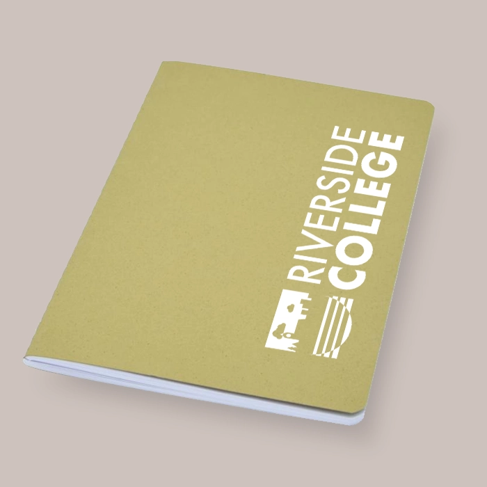 12.3cm x 20.5cm Fabia Crush Paper Cover Notebook - Olive