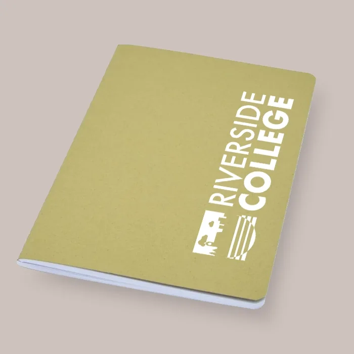 12.3cm x 20.5cm Fabia Crush Paper Cover Notebook - Olive