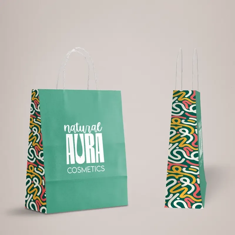 Full Print Area - White Kraft Bags