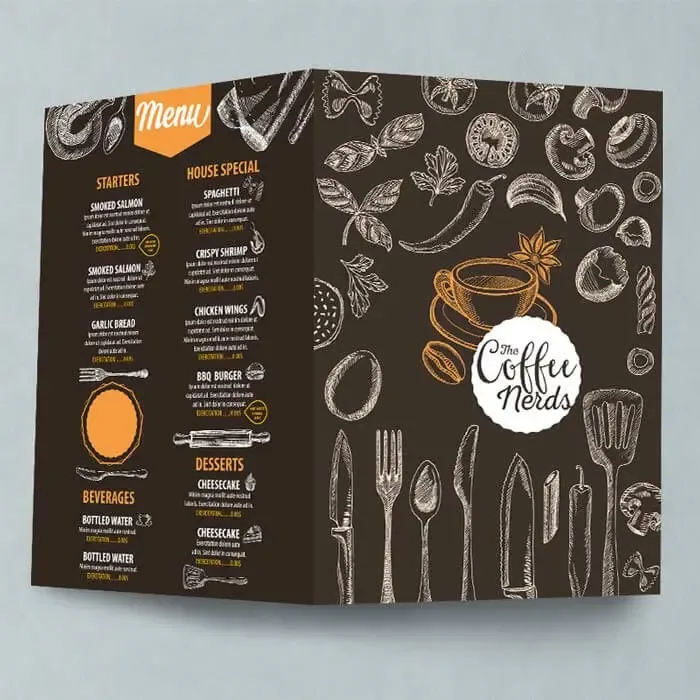 A4 to A5 Wipe Clean Menu