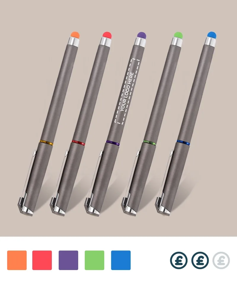 Morar Soft Touch Gel Pen with Stylus - cusomisable