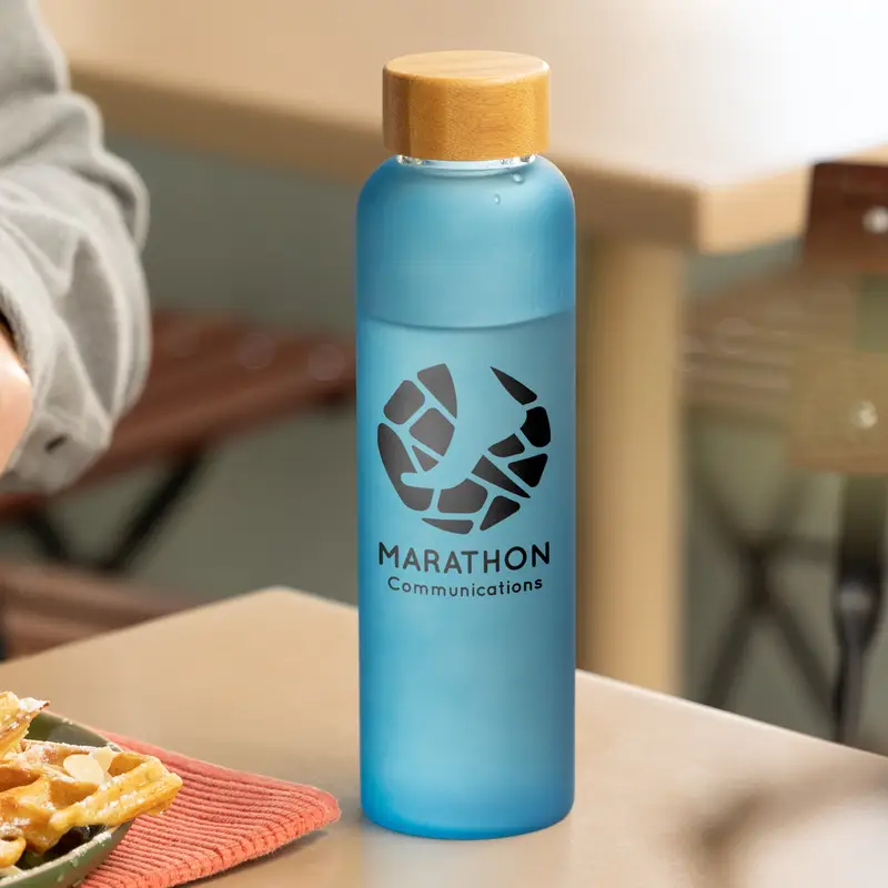 Water Bottle With Bamboo Lid