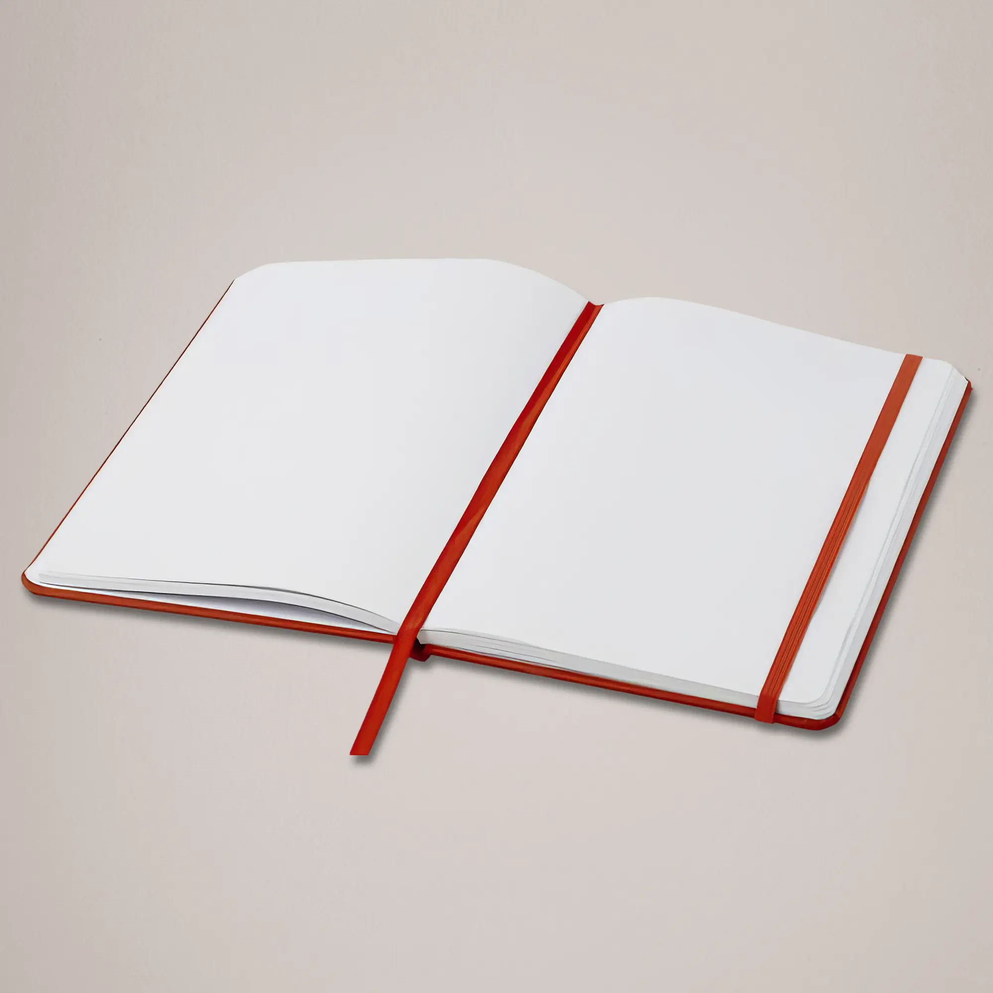A5 Plain Paper Notebook in Brick Red - Open