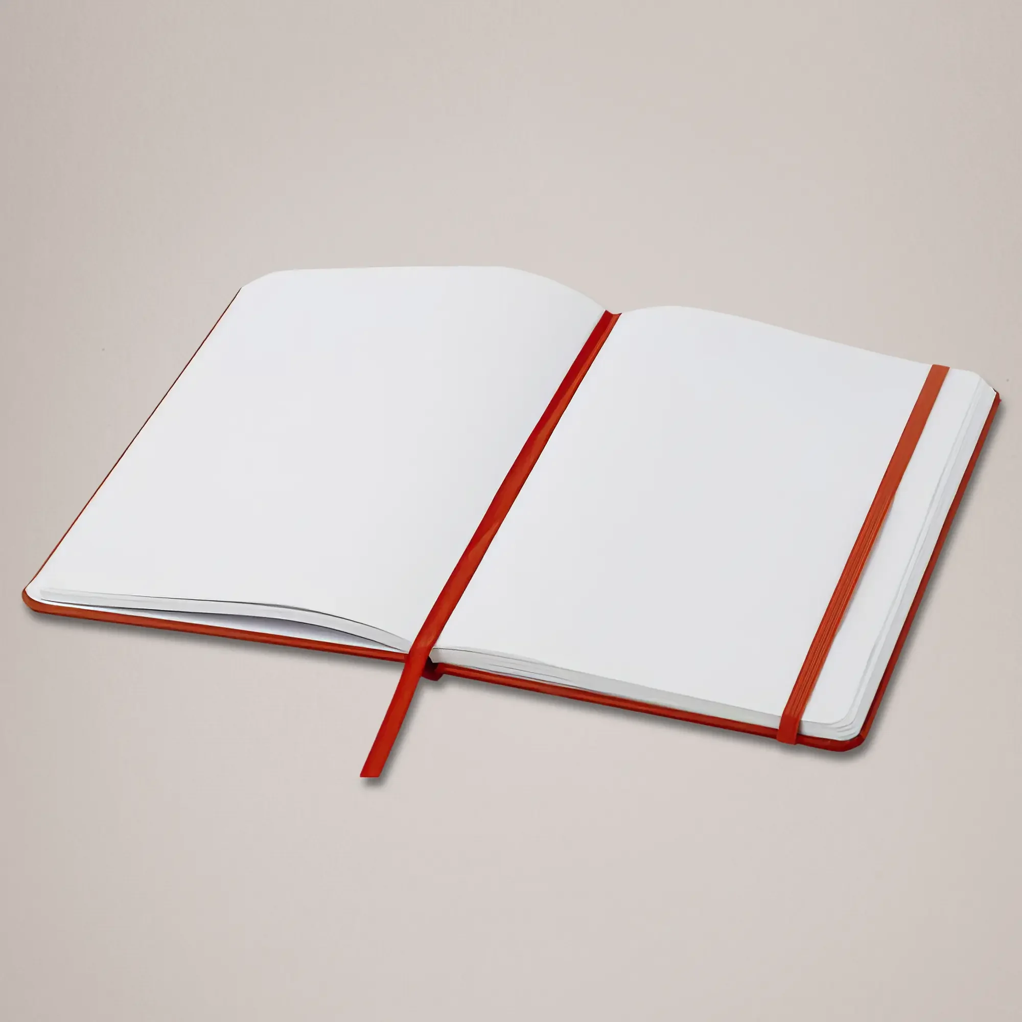 A5 Plain Paper Notebook in Brick Red - Open