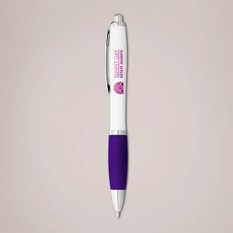 Printed pens- purple grip