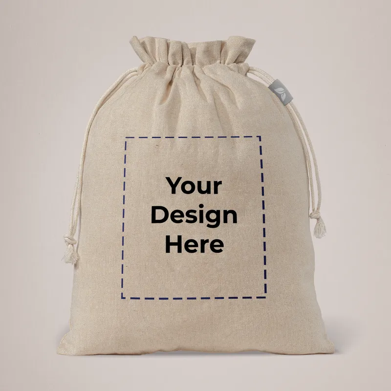 Medium-sized printed jute gift bag