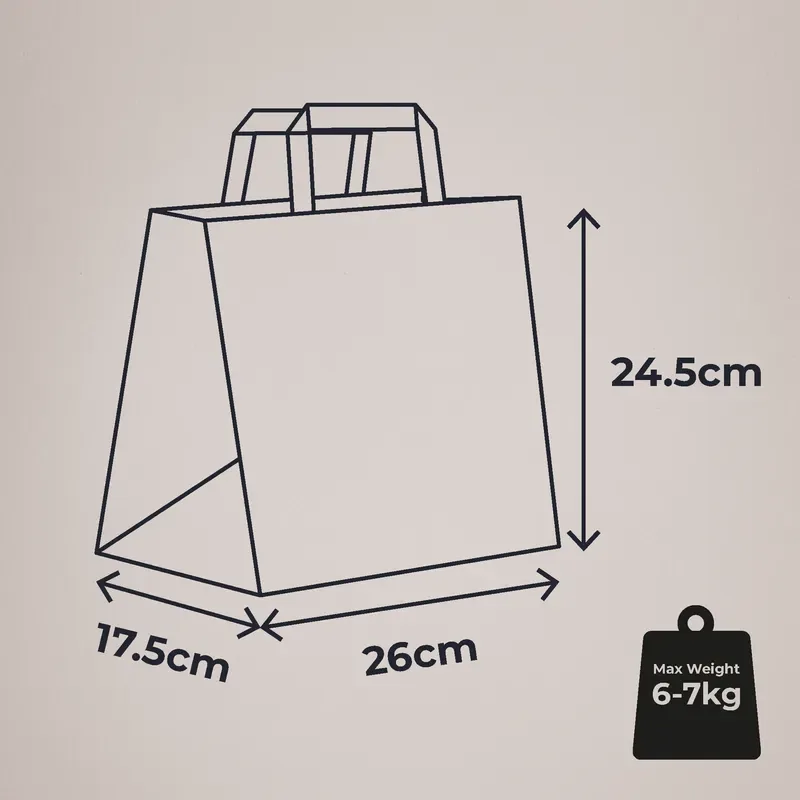 Small Takeaway Bags - Dimensions and Maximum Weight