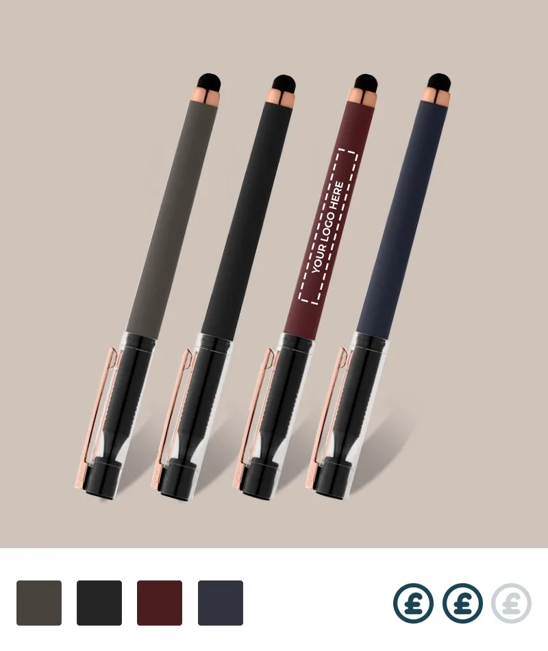 Customisable Daill Soft Touch Rose Gold Gel Stylus Pen
