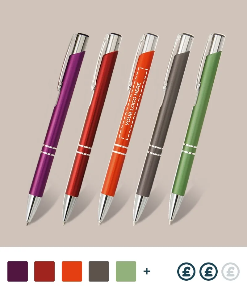 Colourful Custom Printed Matte Pens