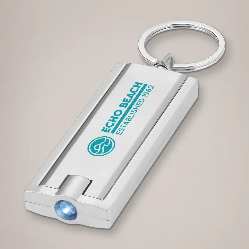 Silver Branded Keychain Light