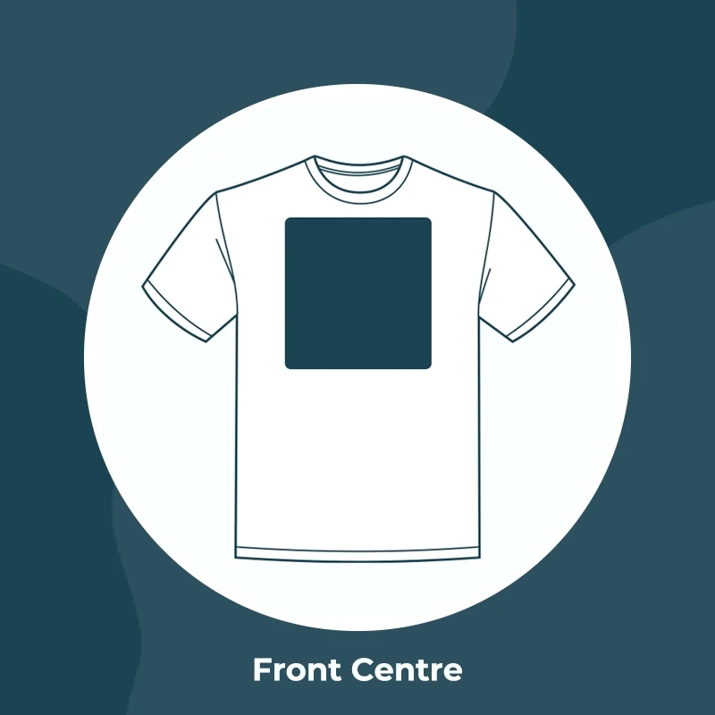 Front centre t-shirt print area