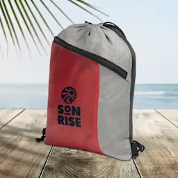 Berneray Promotional Drawstring Backpack with Zipped Pocket Thumbnail