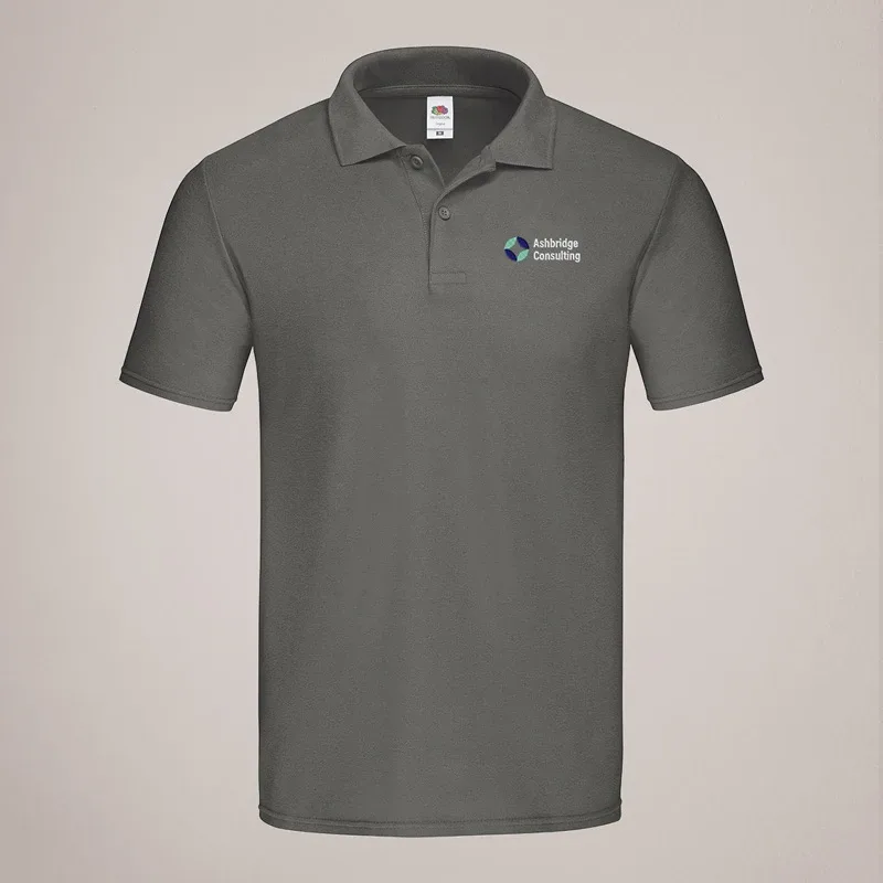 Embroidered Graphite Polo