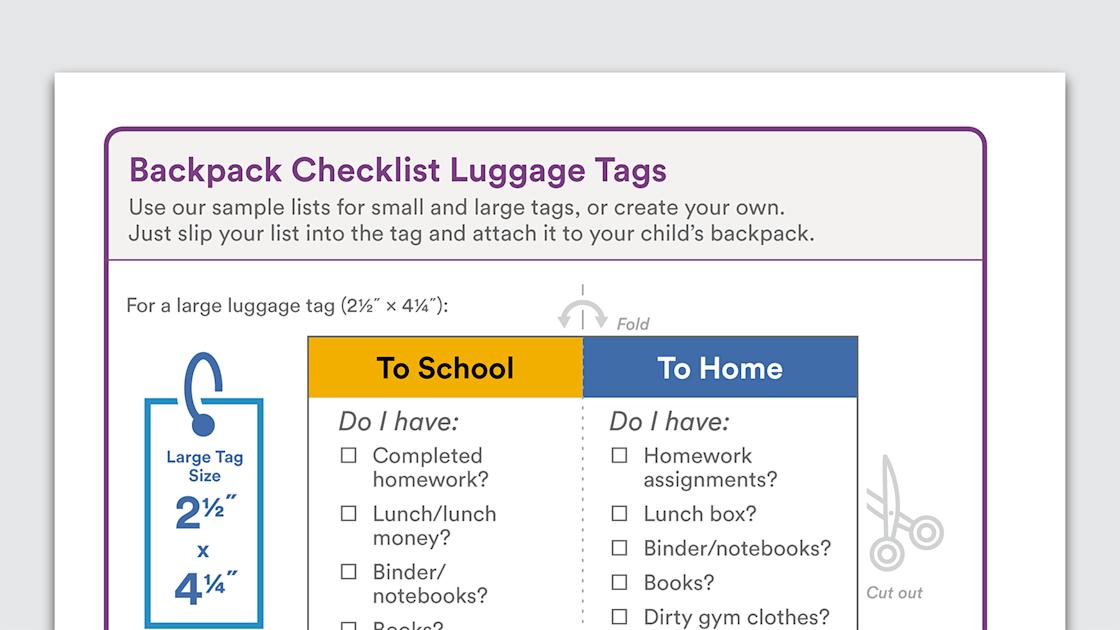 Download: Backpack checklist