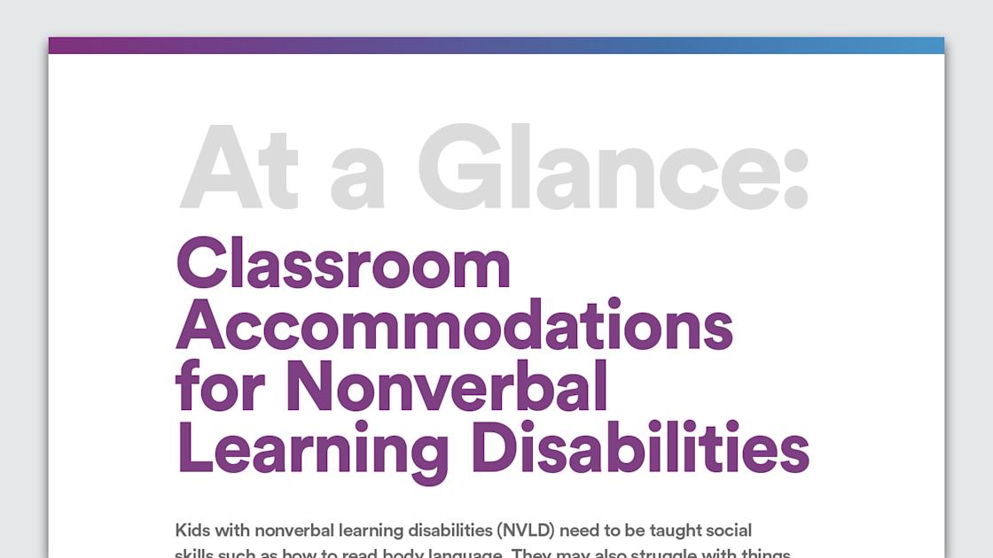 Classroom for nonverbal learning disabilities