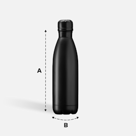 Stainless Steel Thermo 500ml/17oz Vacuum Insulated Bottle with Cup Set Black
