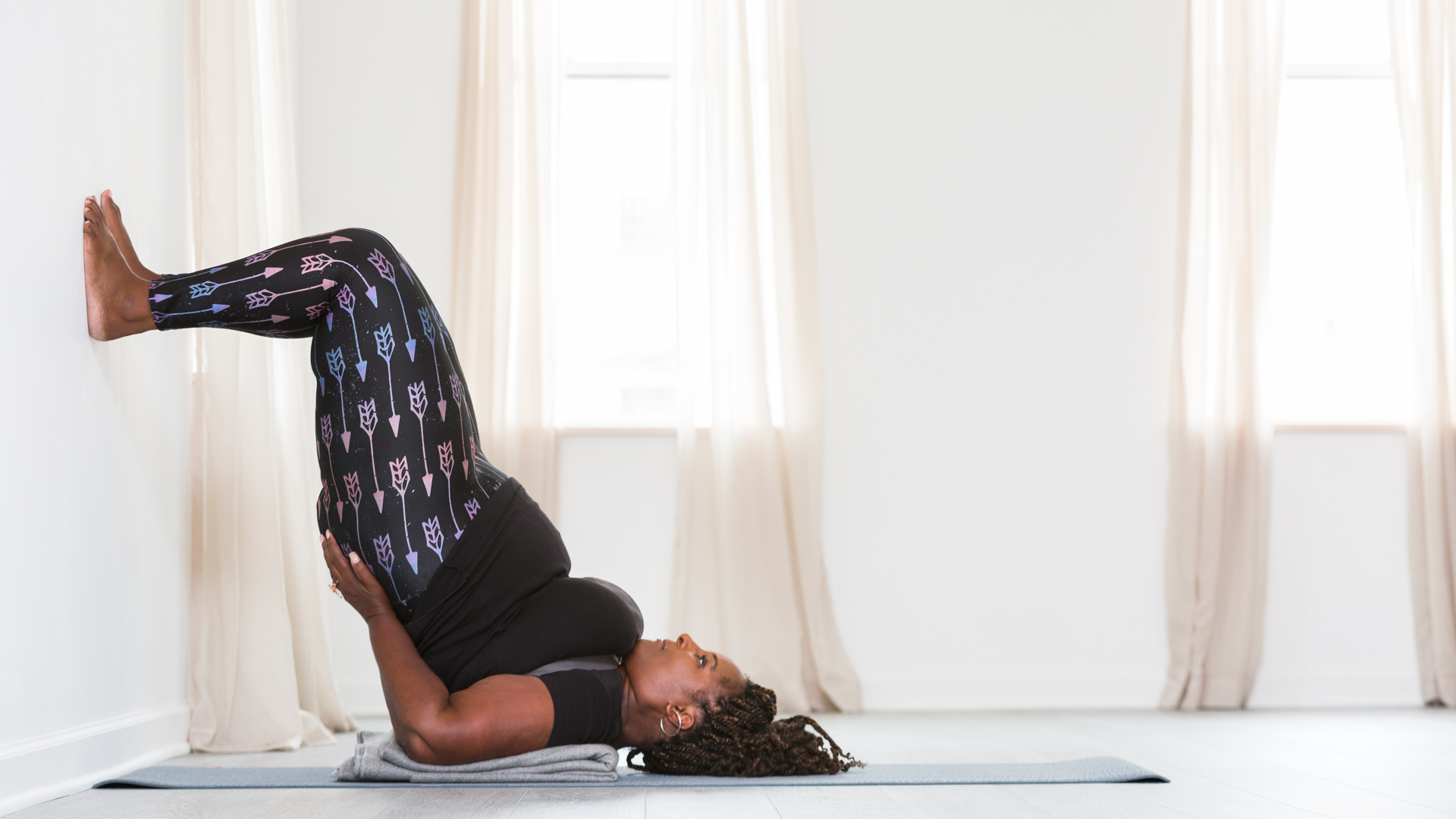 Supported Shoulderstand Pose Feet Thighs Bridge Pose Partner Yoga