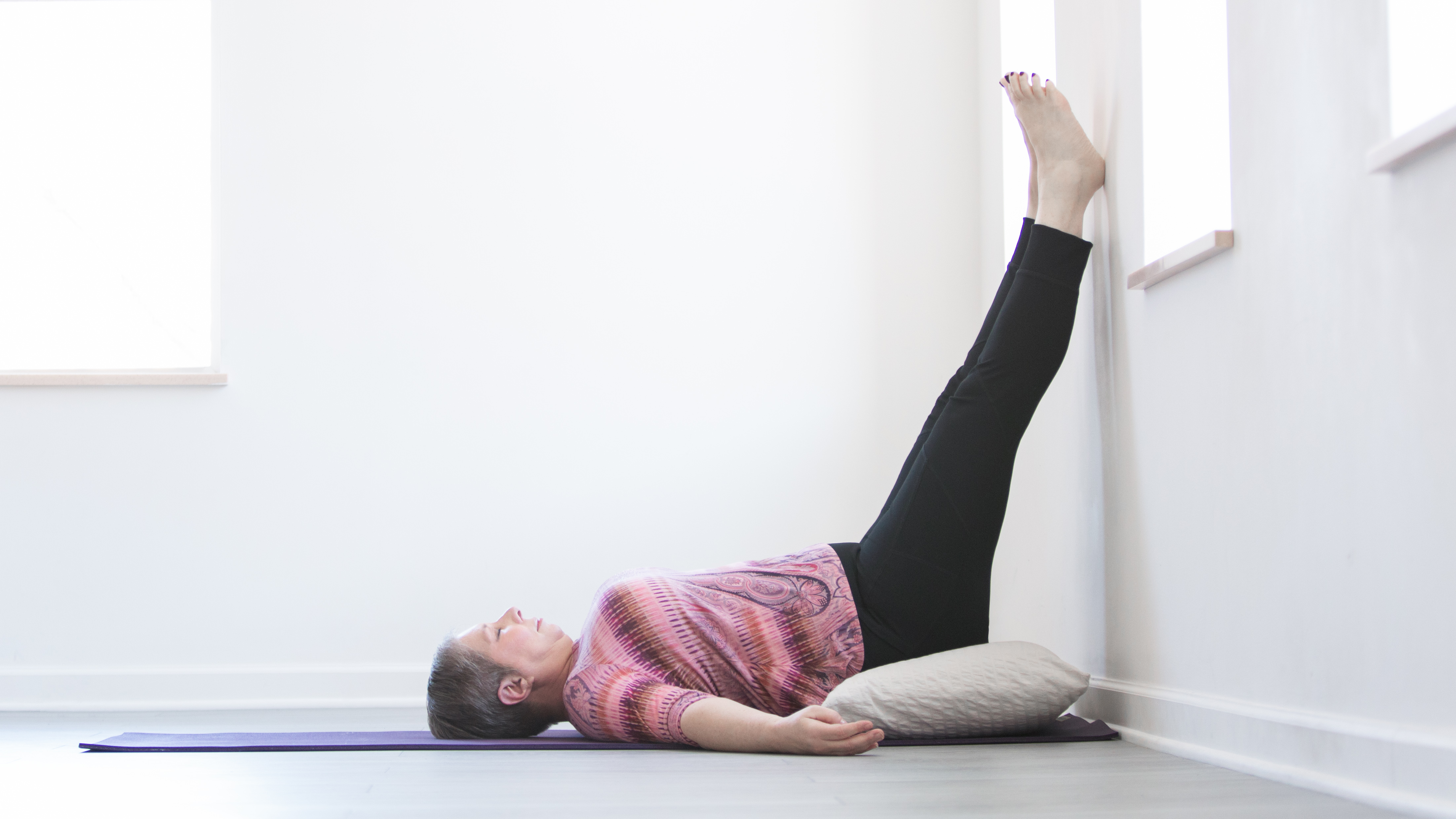 Restorative Yoga - Legs up the Wall pose aka Viparita Karani - YouTube