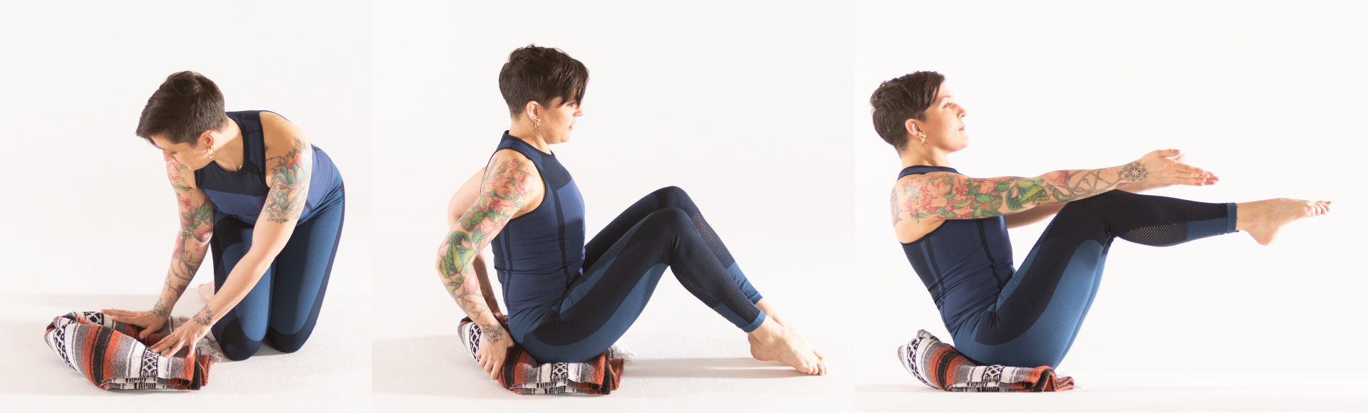 Challenge your core with this boat pose variation! | Galeri disiarkan oleh  yoga with sara | Lemon8
