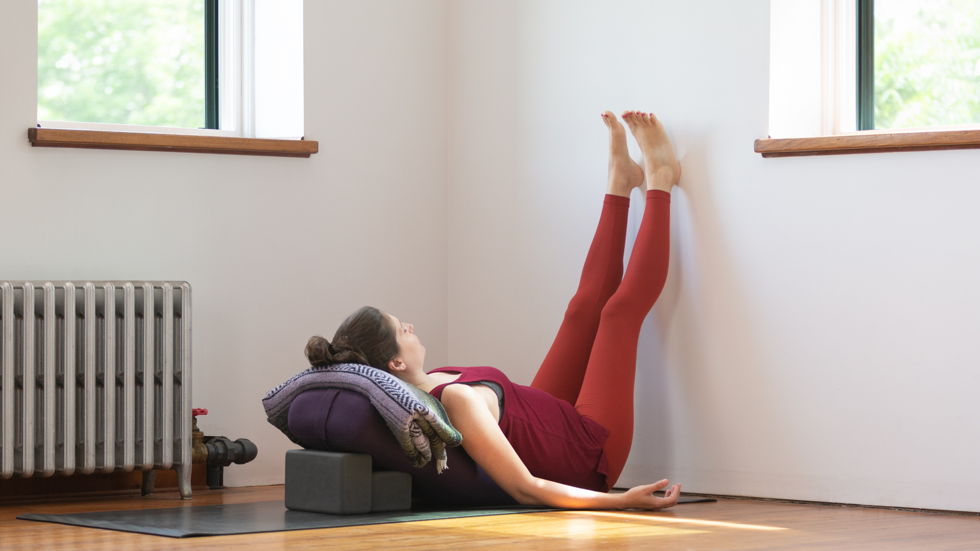 Legs Up The Wall Pose Variation Yoga (Viparita Karani Variation