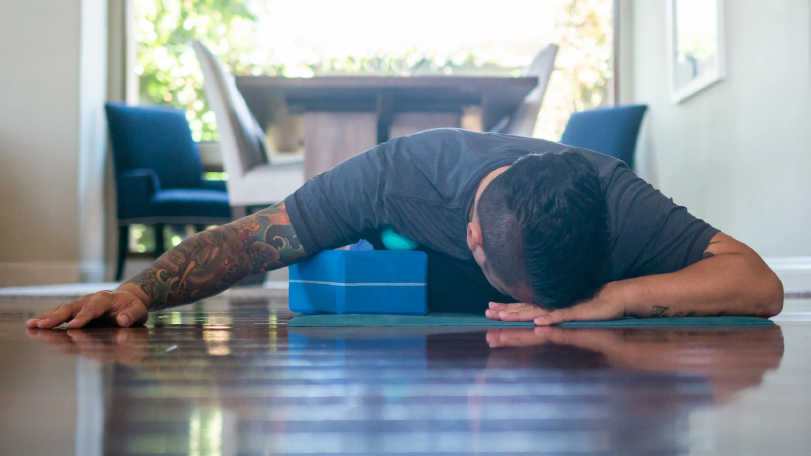 Partner Yoga Backbend on Medicine Ball