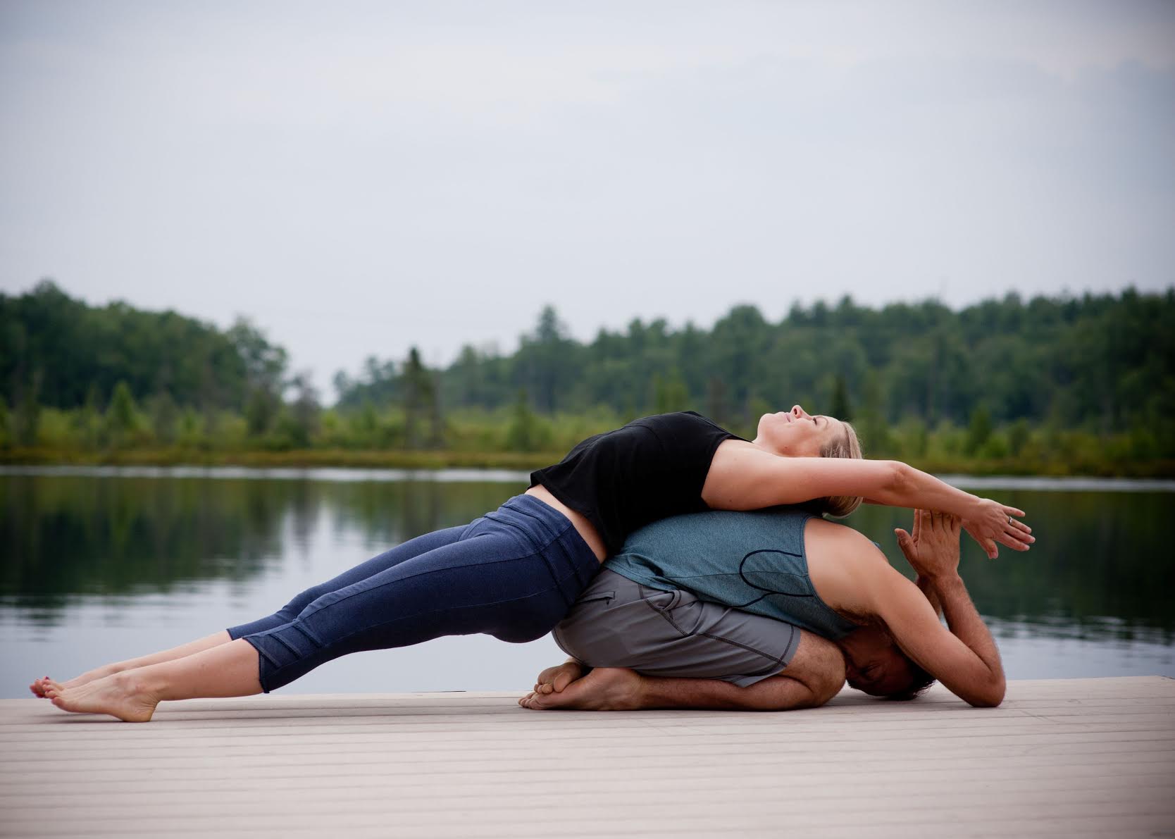 Couple Showing Beautiful Yoga Posture