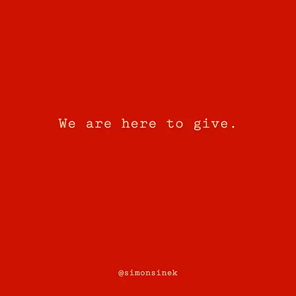 We are here to give.