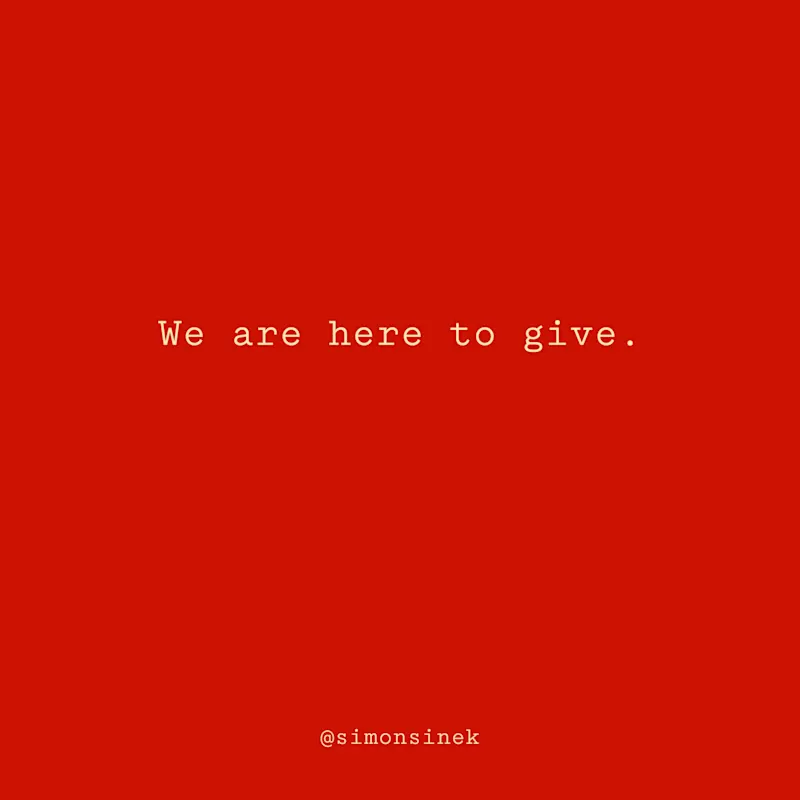 We are here to give.