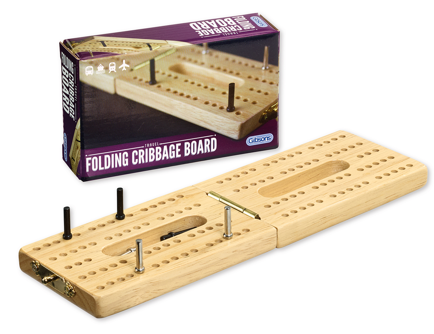 WOODEN CRIBBAGE CRIB BOARD AND PLAYING CARDS CARD SET PEGS FAMILY GAME CLASSIC